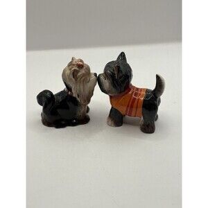 Yorkshire Terrier Yorkie Magnetic Salt And Pepper Shaker set Ceramic